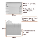 Poltrona Decorativa 94cm Loud Pu Marrom | Linho Bege - Sallar